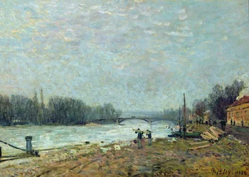 Efter upptinningen, Seinen vid Suresnes-bron, 1880